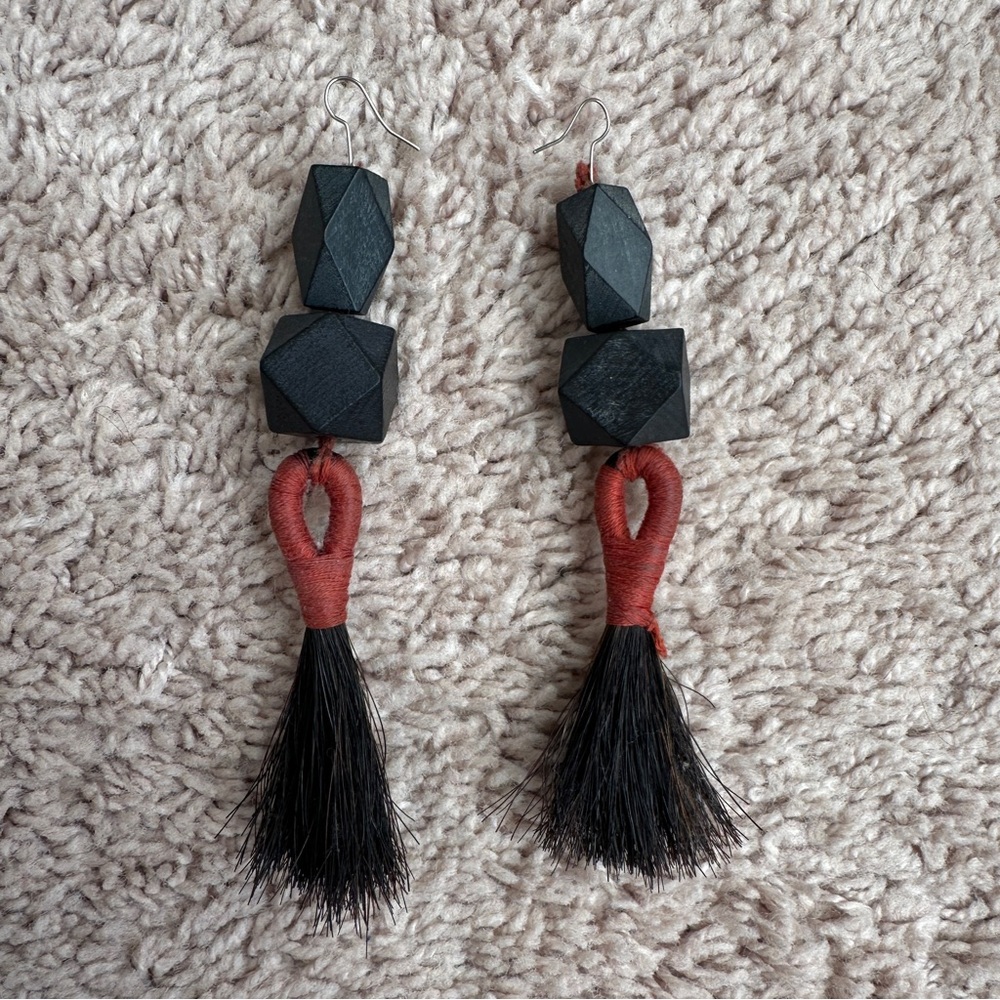 Ida + Moon Valley of Fire Statement Earrings in Ebony